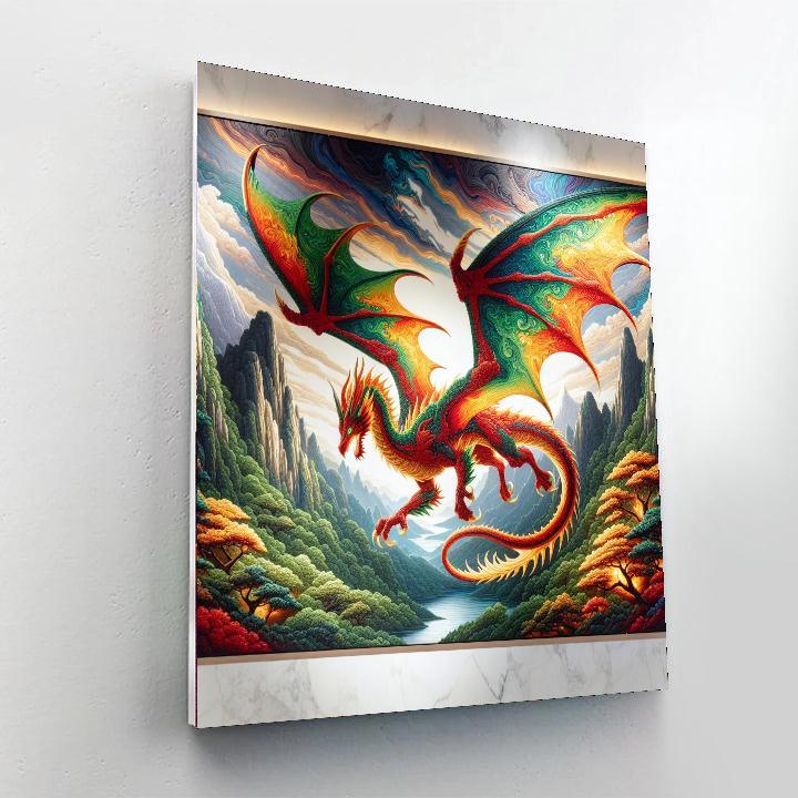 Majestic Dragon Encounter Paint By Numbers Art