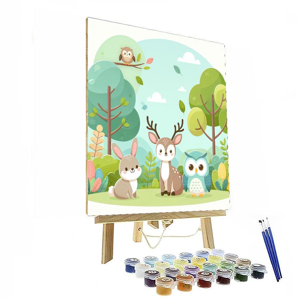 Enchanted Woodland Animals Painting Number Kit