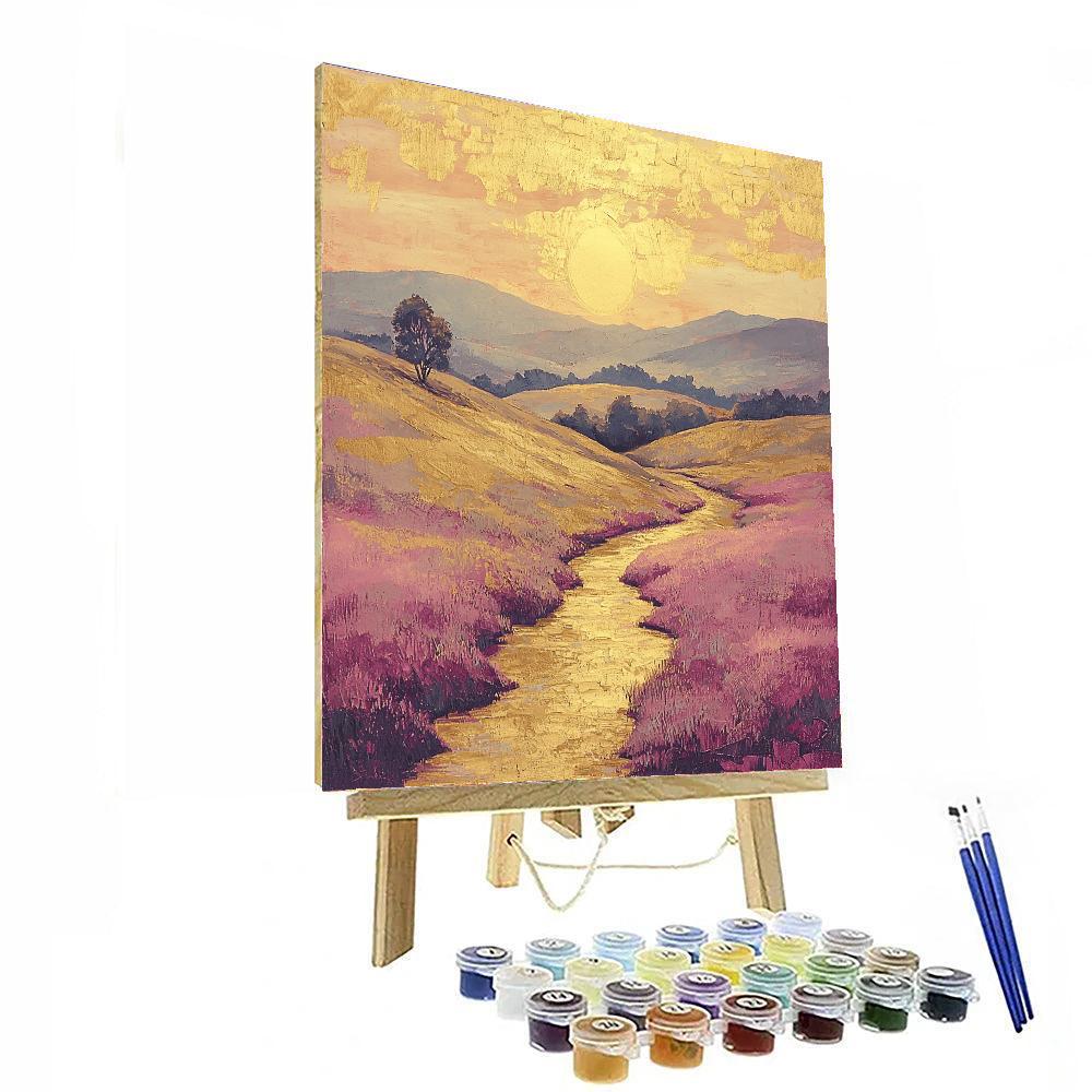 J.M.W. Turner Inspired Golden Hour Over The Valley  Paint By Numbers Kits