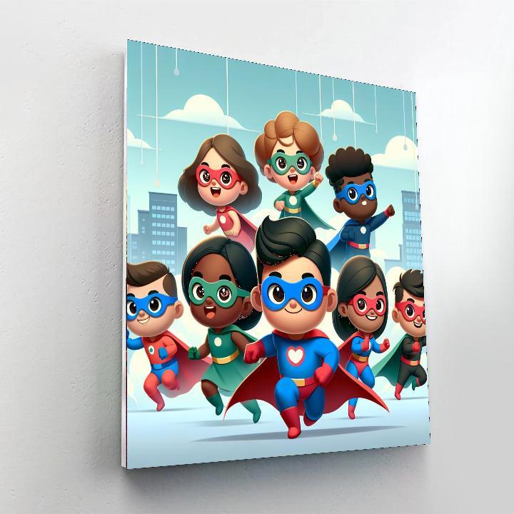 Little Superheroes Unite Numbered Painting Kits