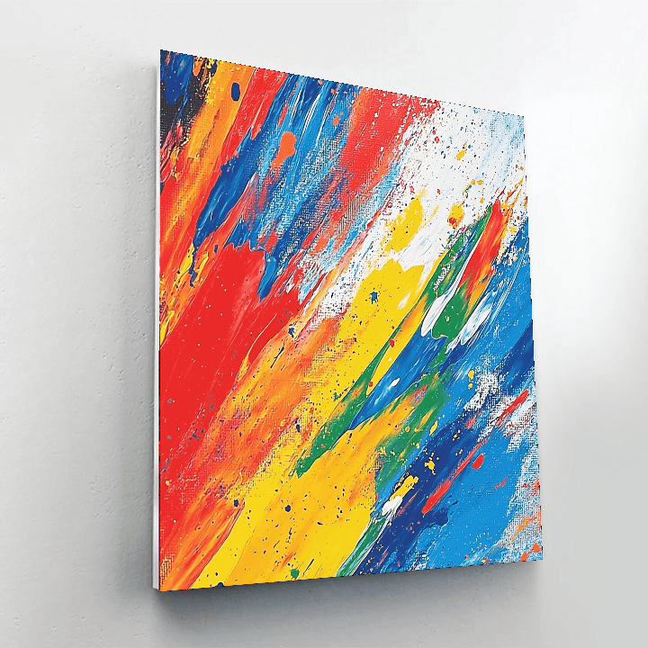Pollock Inspired Abstract Color Explosion - DIY Painting By Numbers Kit