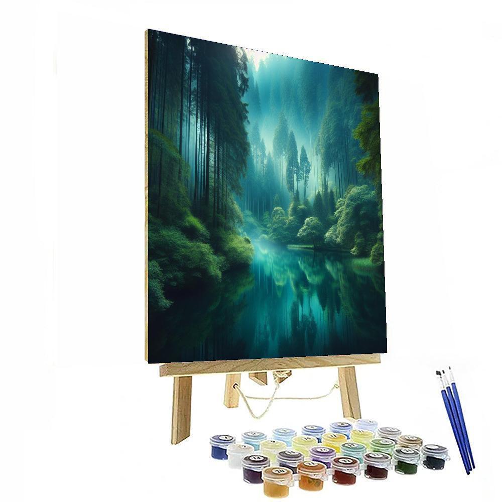 Mystic Forest Lake Paint By Numbers Art