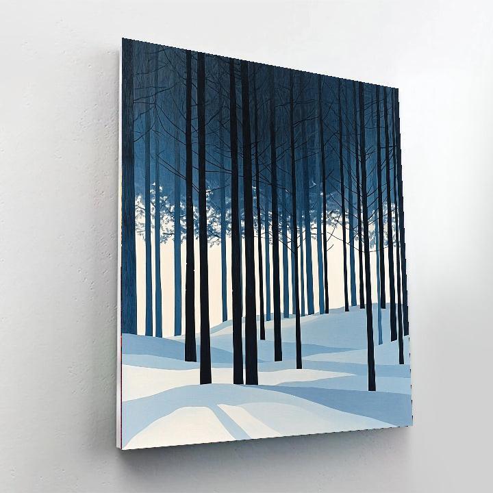 Ellsworth Kelly Inspired Tranquil Winter Woods  Paint By Numbers