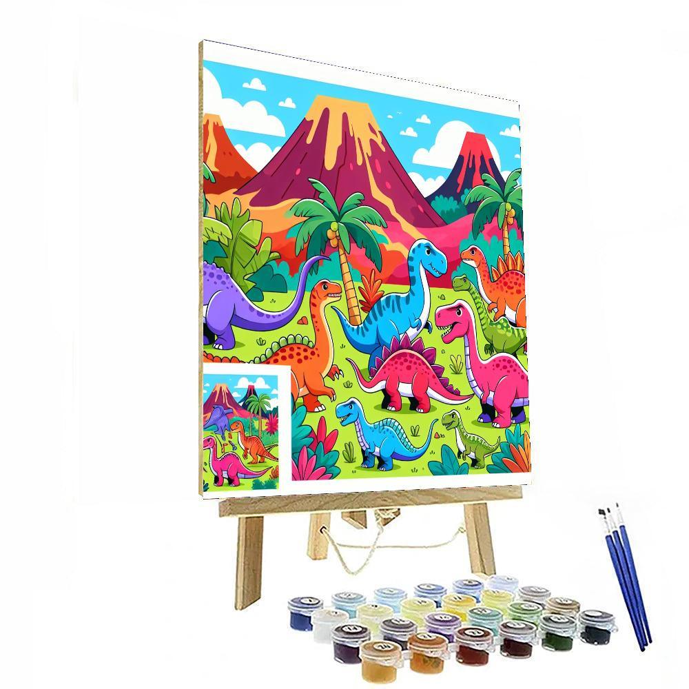 Dinosaur Roar Fest Paint By Numbers
