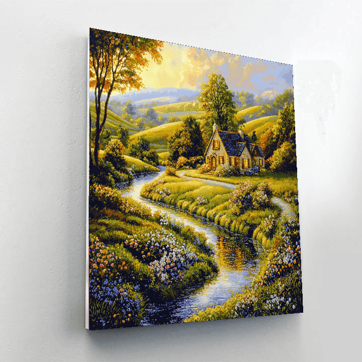 Thomas Kinkade Inspired Rustic Reflections  Paint By Numbers