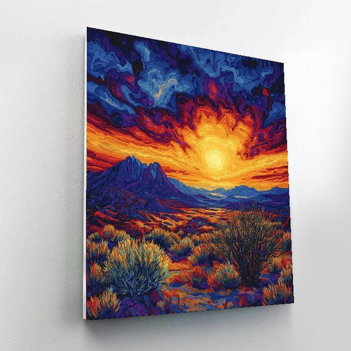 Maynard Dixon Inspired Majestic Desert Sunrise  Paint By Numbers
