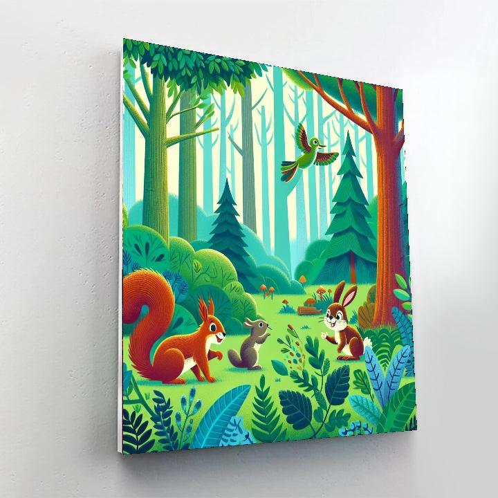 Playful Woodland Frolic Numbered Painting Kits