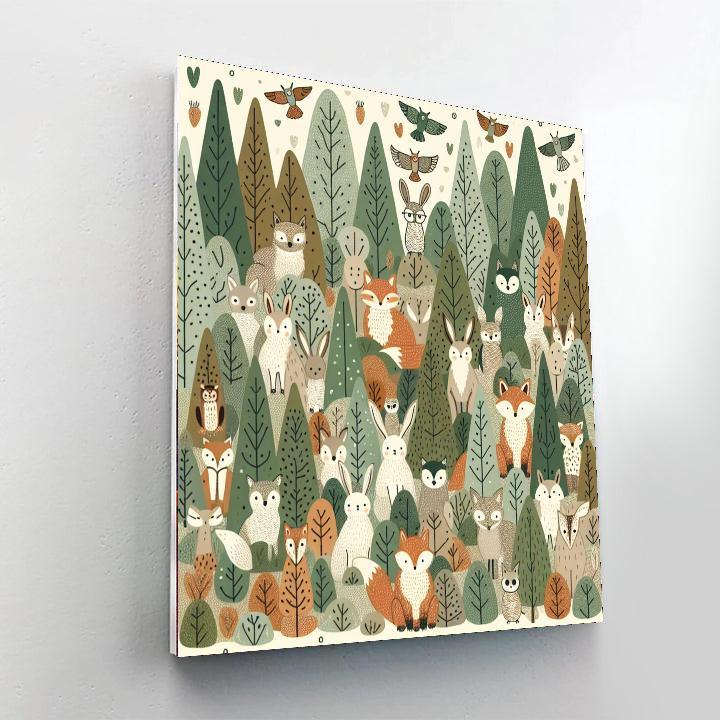 Woodland Animal Parade Painting Number Kit