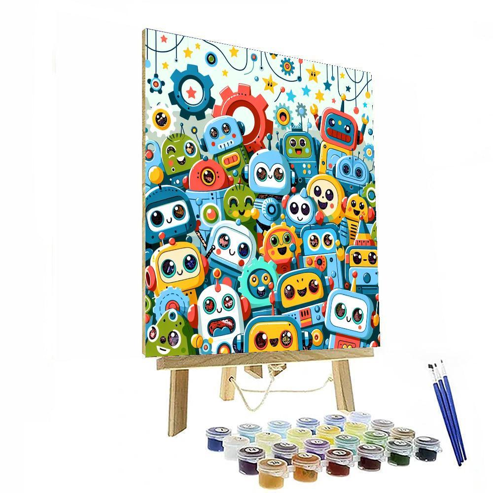 Friendly Robot Buddies Paint By Numbers Kits