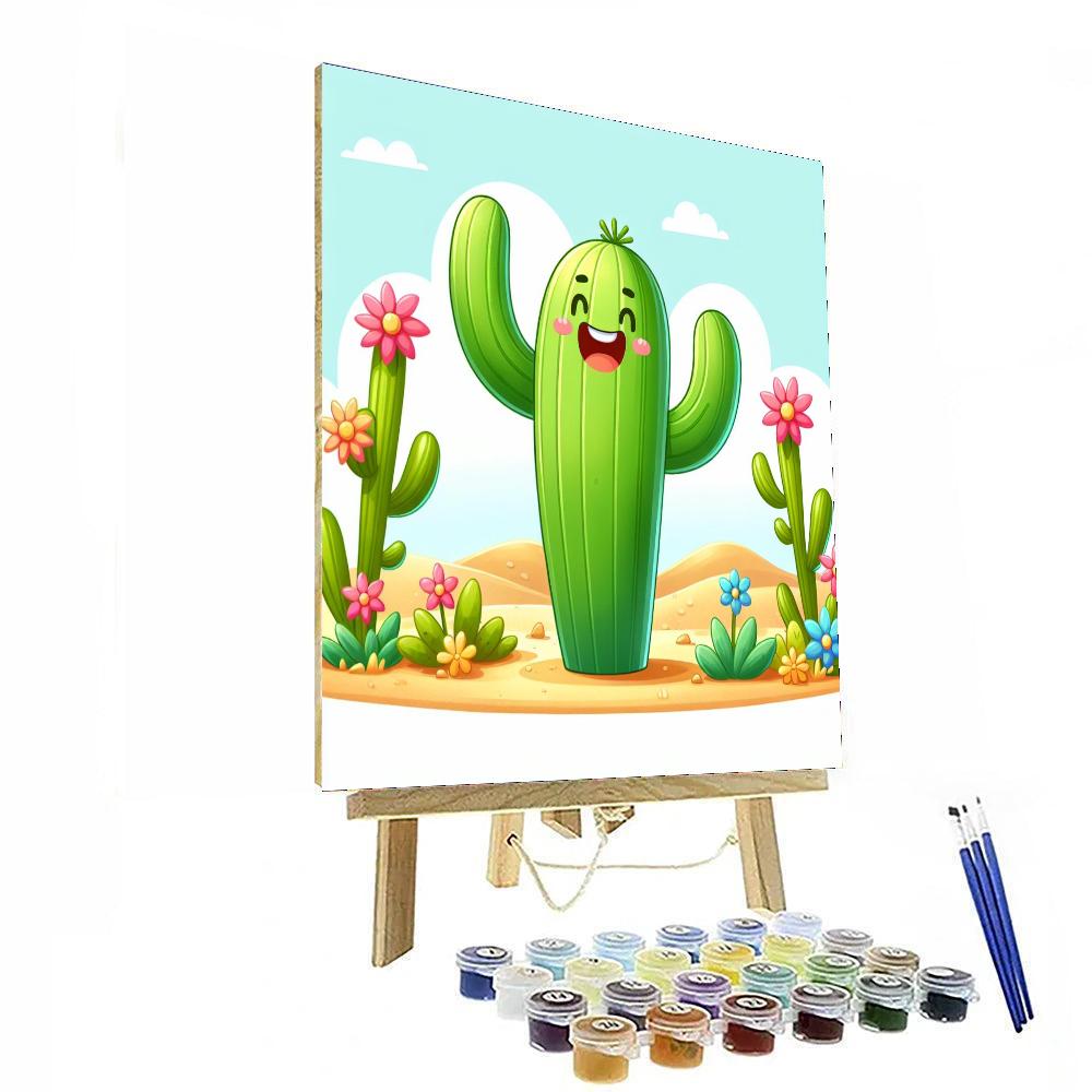 Cute Cactus Number Painting