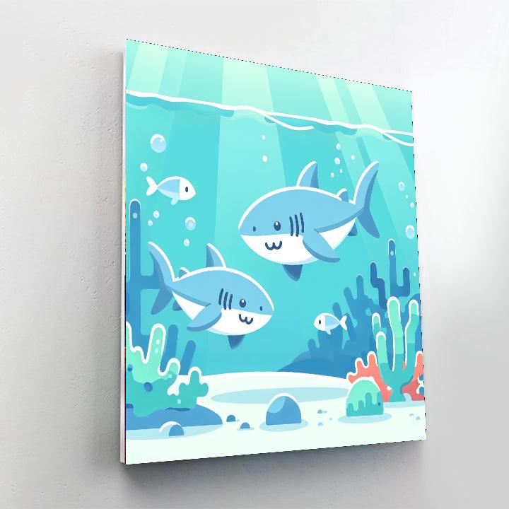 Shy Sharks Numbered Painting Kits
