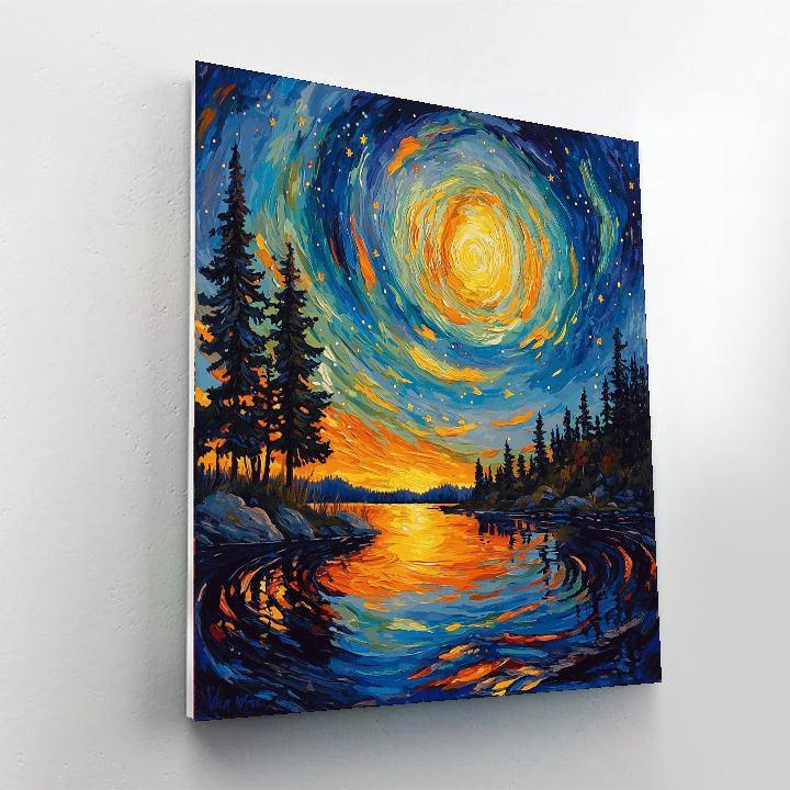 Vincent Van Gogh Inspired Van Gogh's Aurora Dreamscape  Numbered Painting Kits