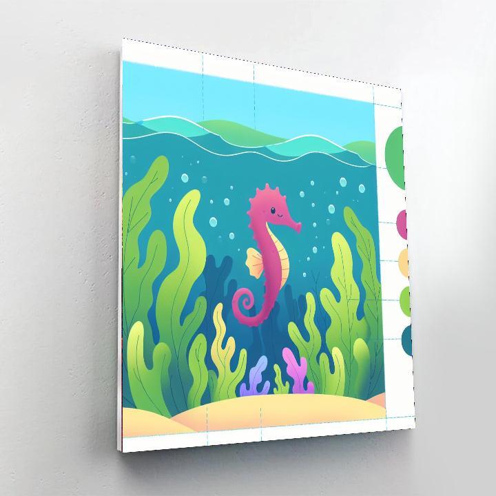Sassy Seahorse Safari Number Painting