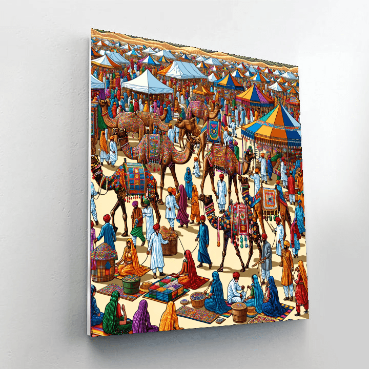 Pushkar Camel Fair - Rajasthan, India Number Painting