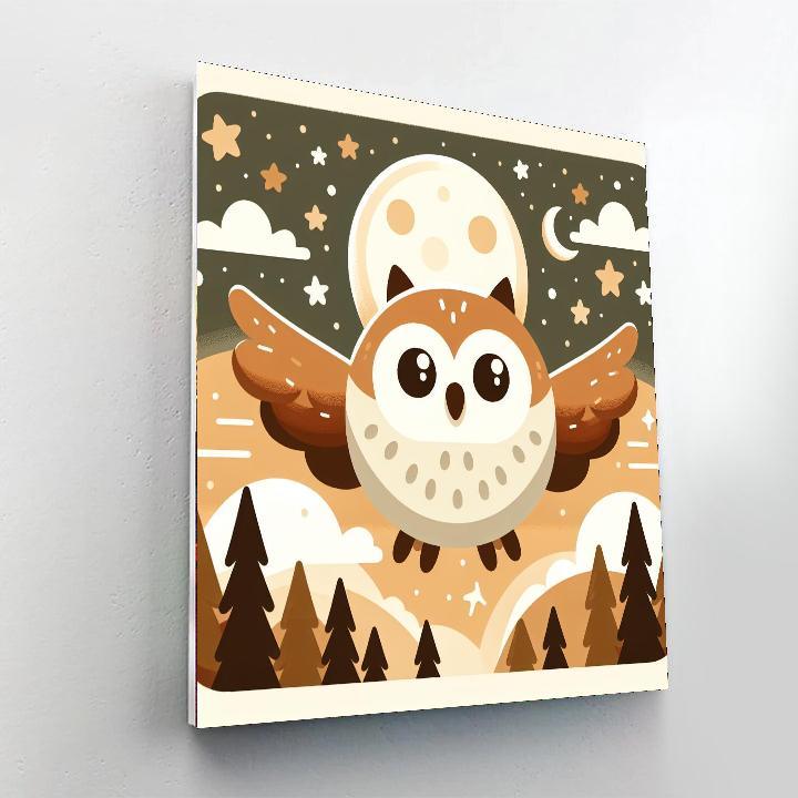 Mystic Night Owl Adventure Painting Number Kit