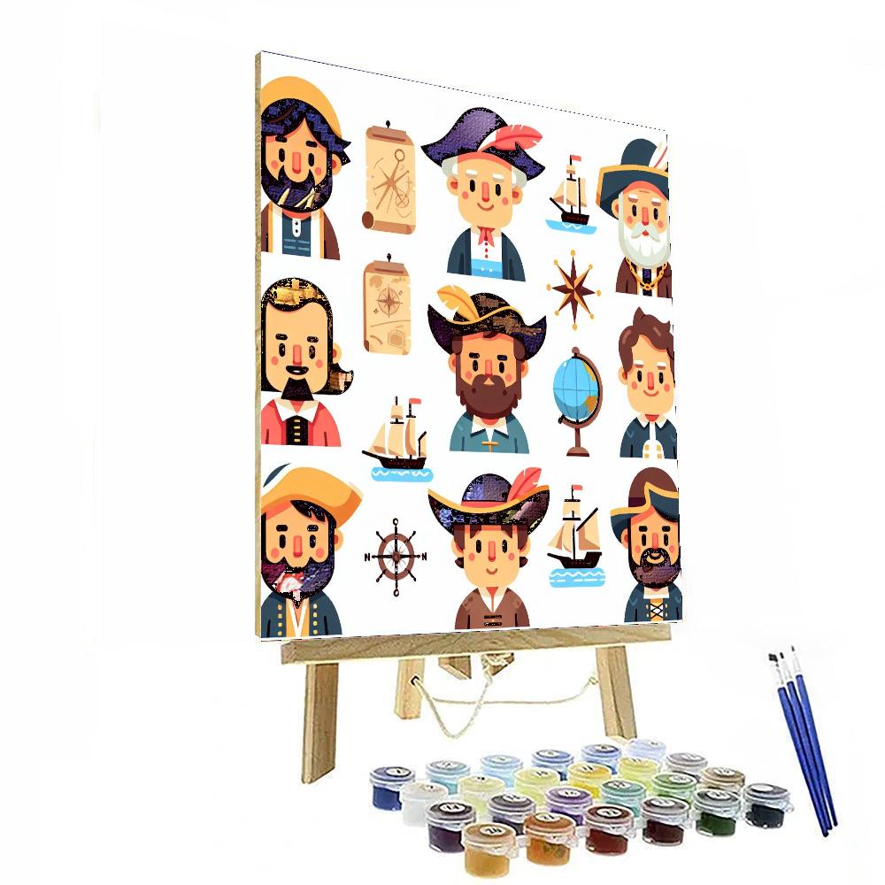 Historical Explorers Number Painting