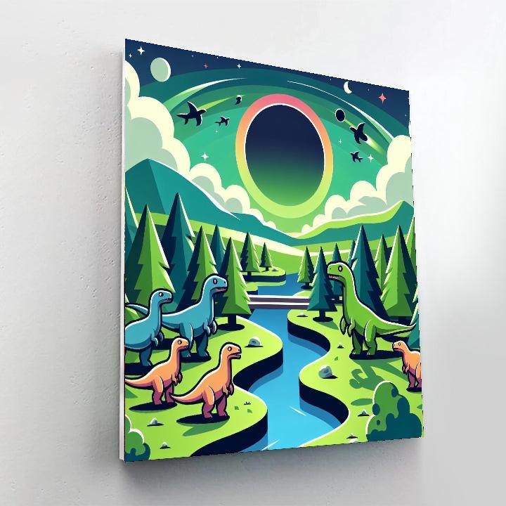 Dinosaurs In The Enchanted Valley Painting By Numbers Kit