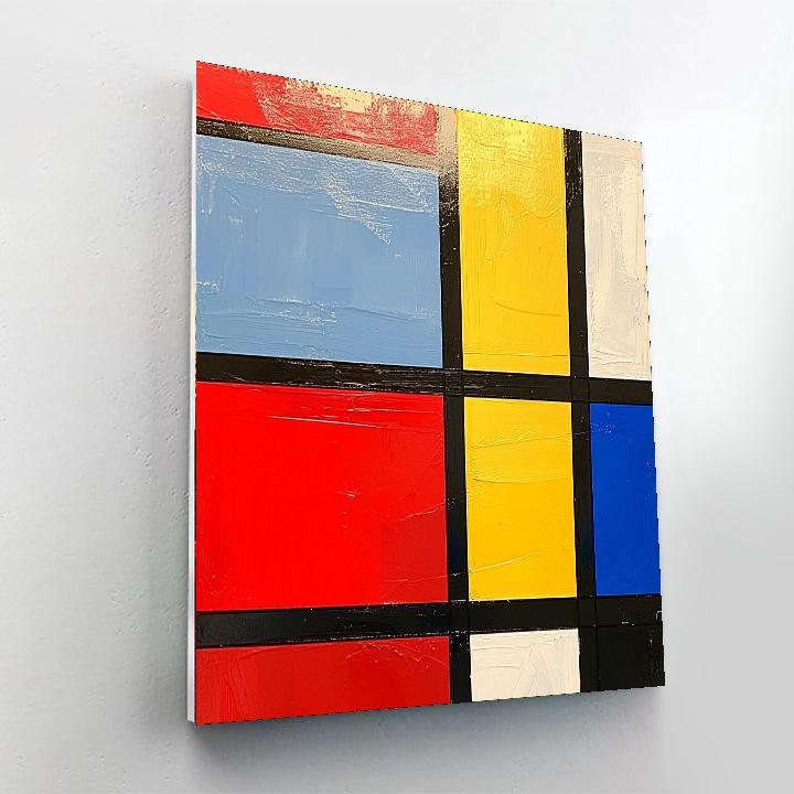 Mondrian Inspired Geometric Reflections  DIY Paint By Numbers