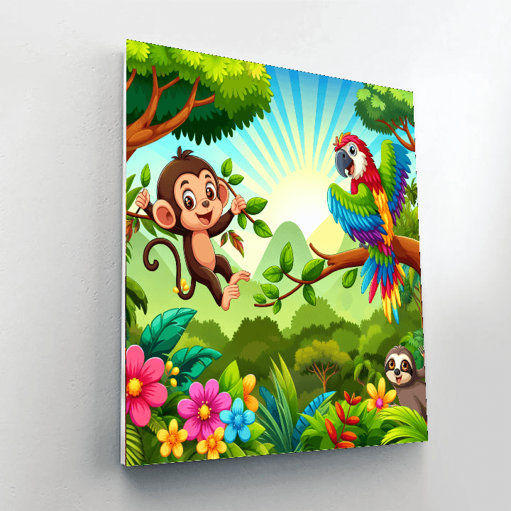 Jubilant Jungle Expedition Painting Number Kit