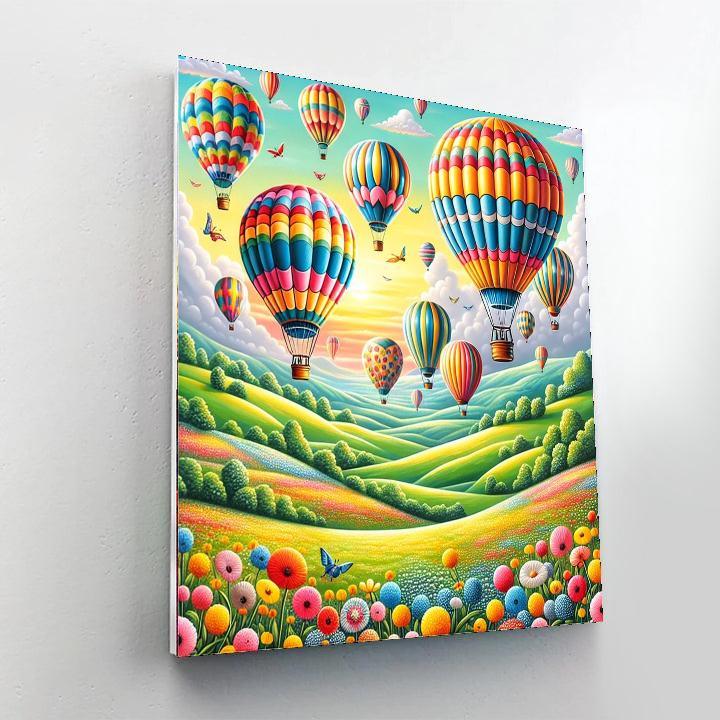 Dazzling Balloon Festival Paint By Numbers Art