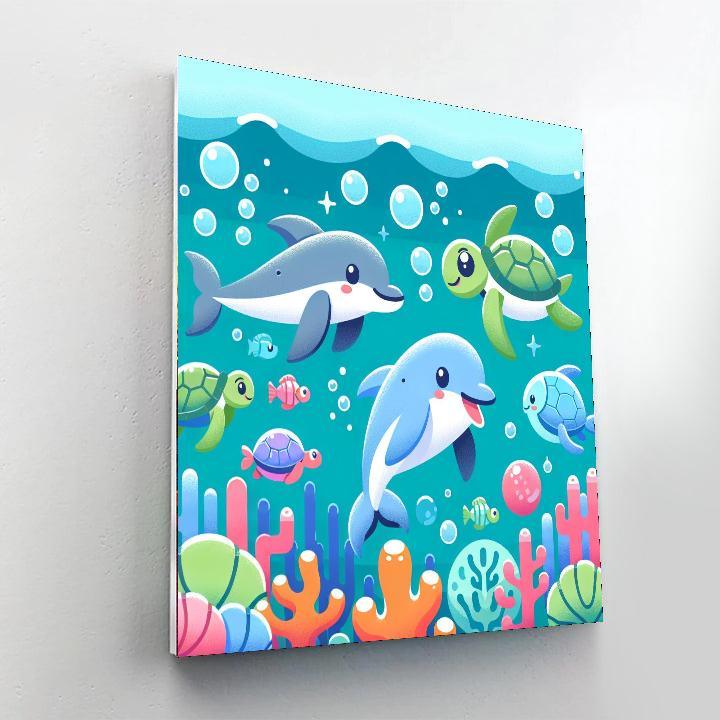 Happy Sea Creatures Paint By Color