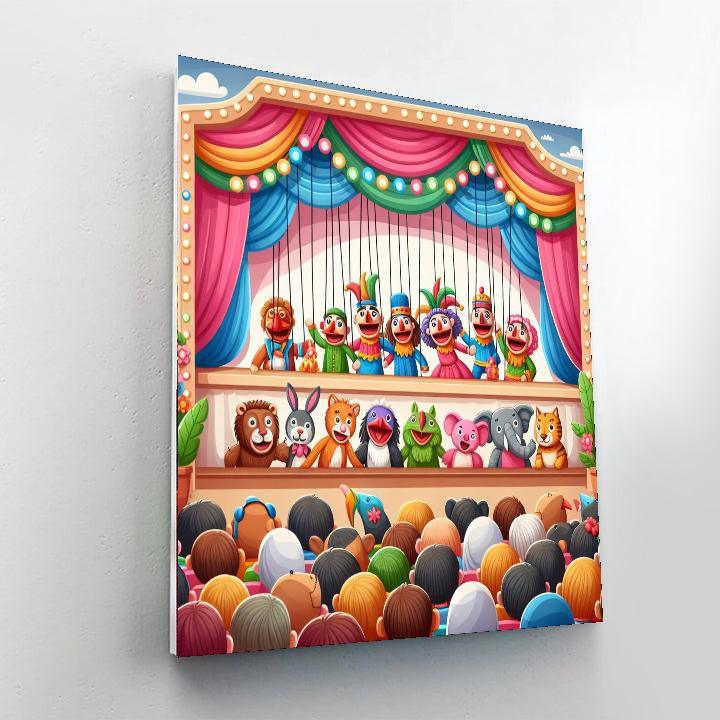 Playful Puppet Theater Paint By Numbers Art