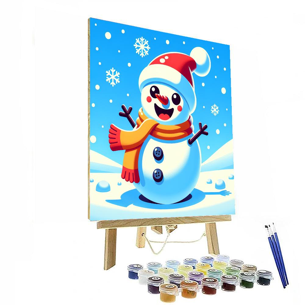 Sparkly Snowman Paint By Numbers Art