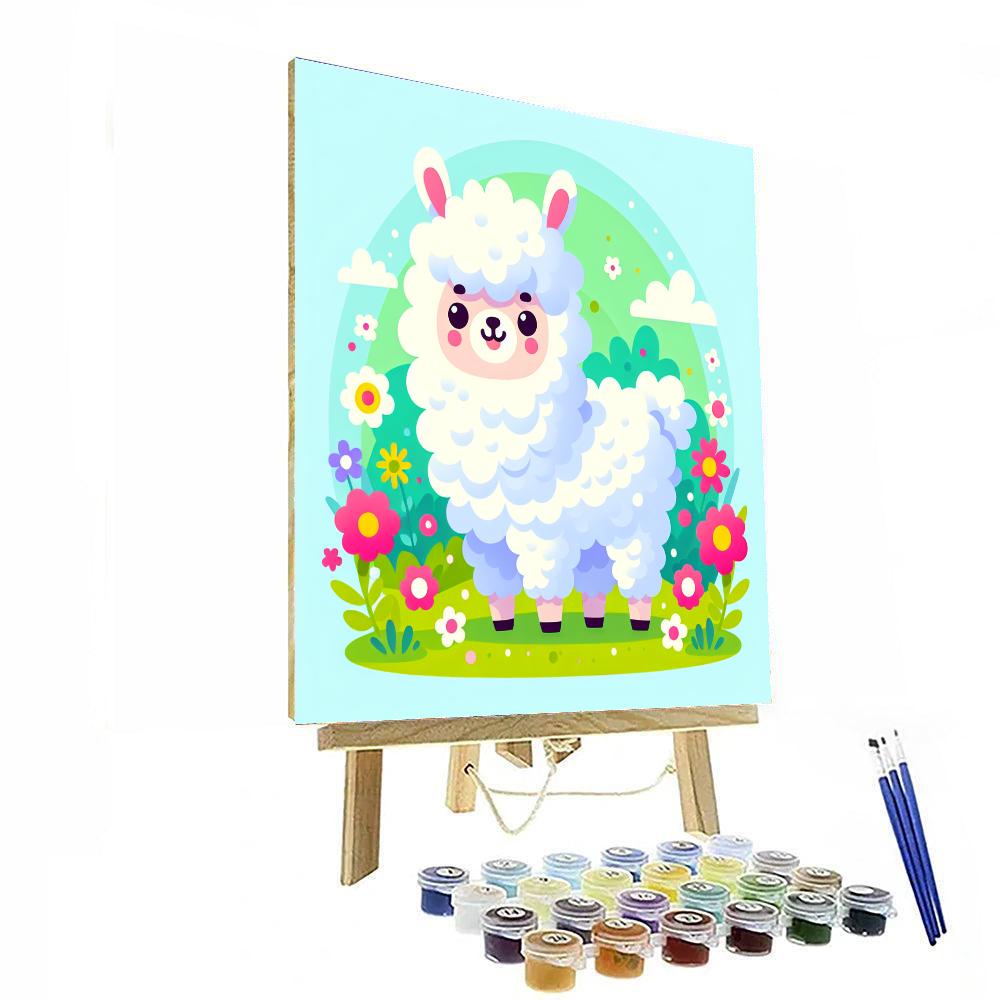 Cute Llama Paint By Numbers Art