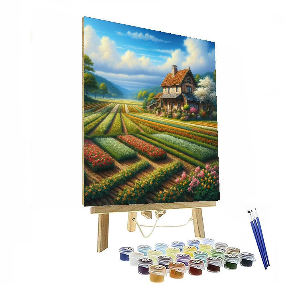 Charming Vintage Farm Life Painting Number Kit