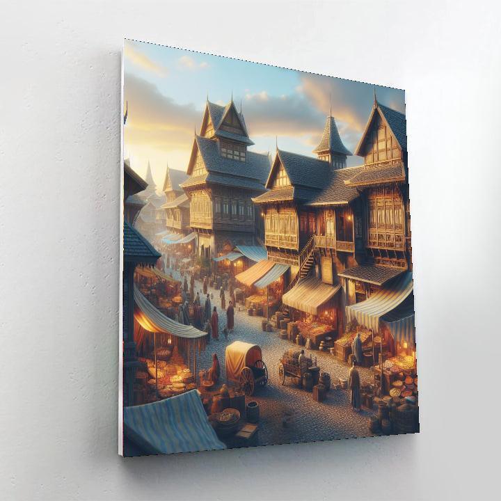 Historic Village Marketplace Number Painting