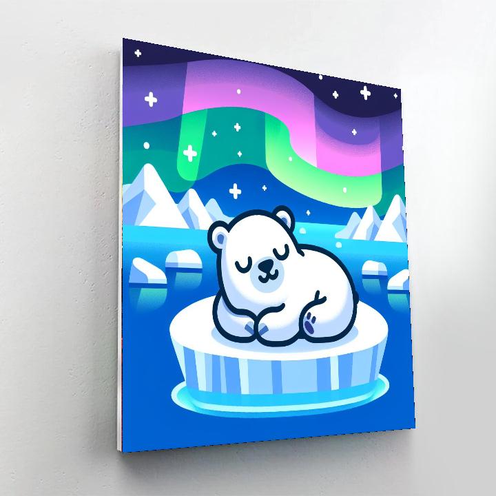 Cuddly Polar Bear Dreams Paint By Numbers Art
