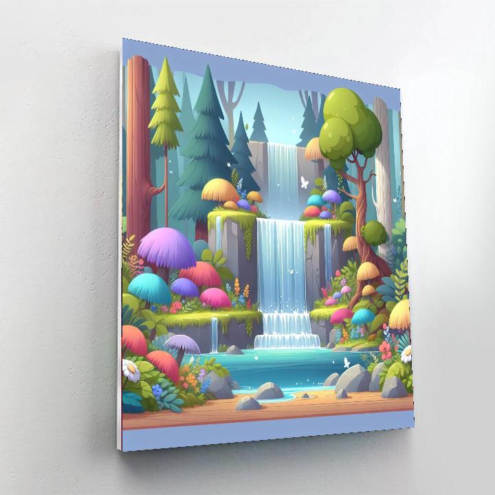 Whimsical Waterfall Whirl Painting Number Kit