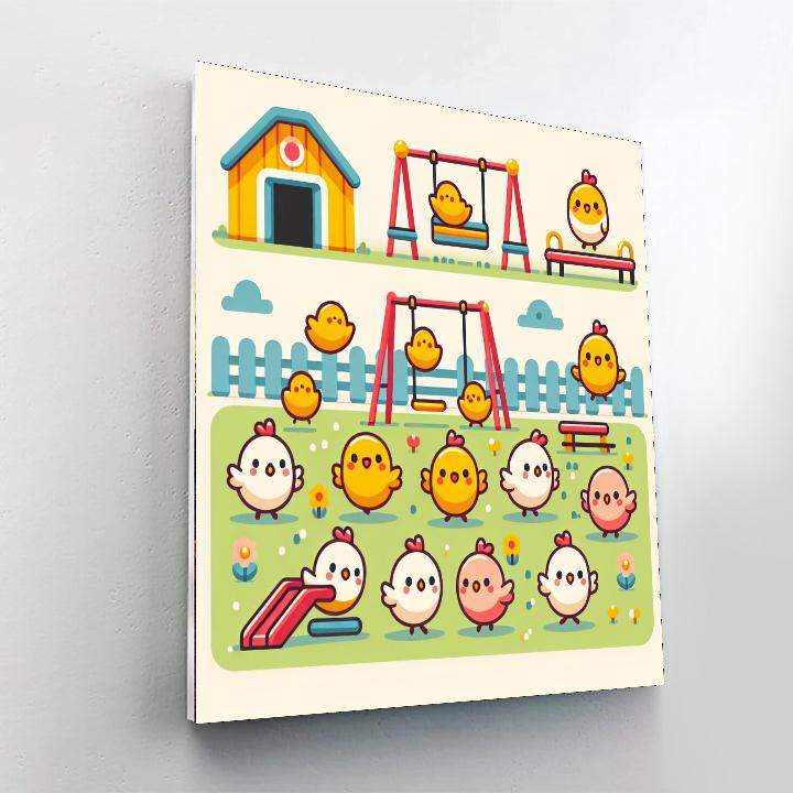 Cheerful Chick Playground Painting By Numbers Kit