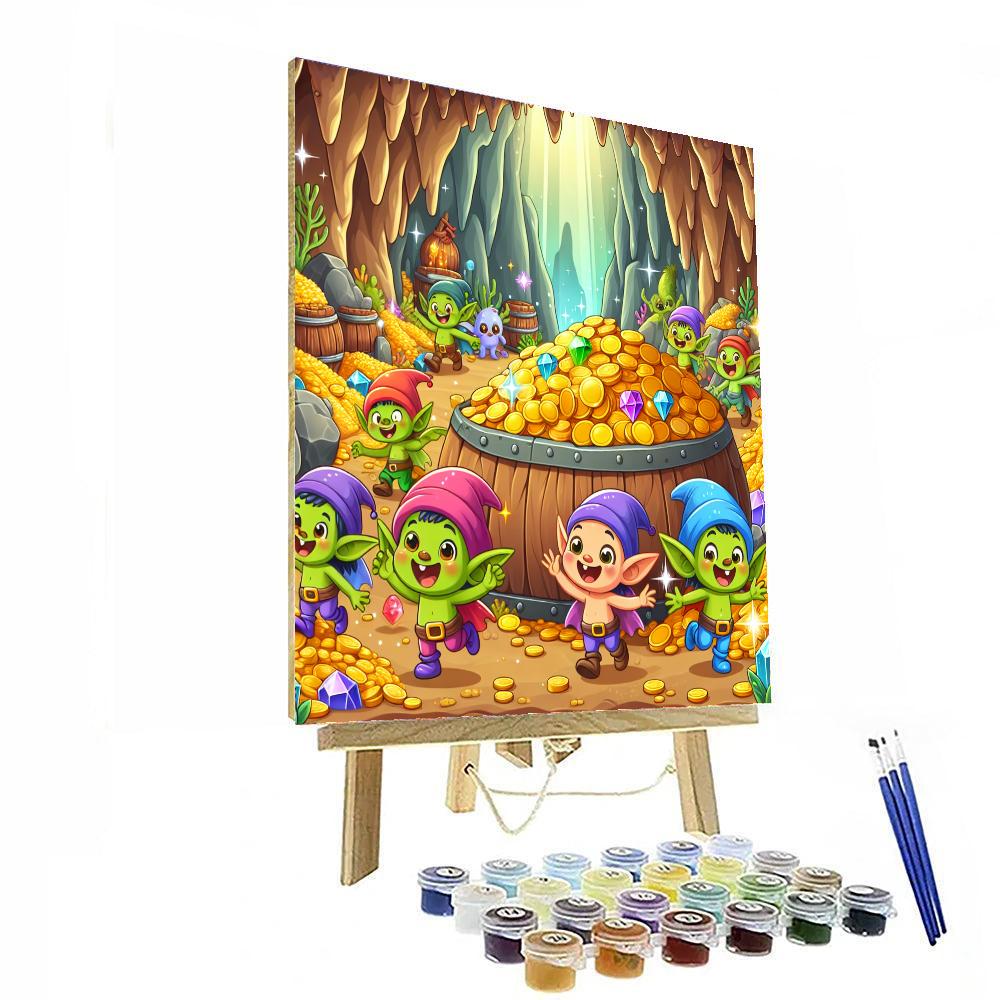 Silly Goblin's Treasure Paint By Numbers Art