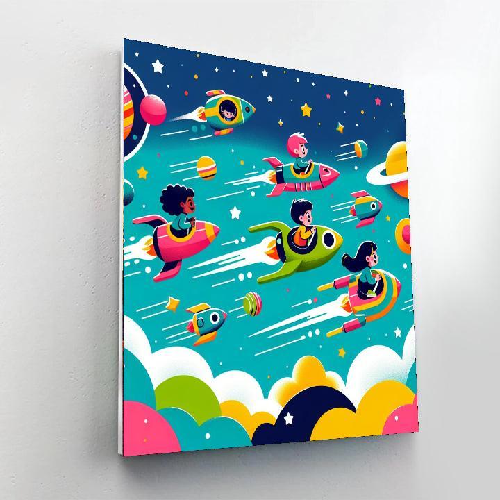 Galactic Space Race Paint By Number
