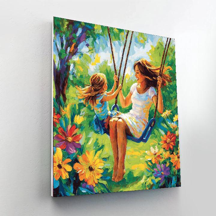 Mom And Me On A Swing Numbered Painting Kits