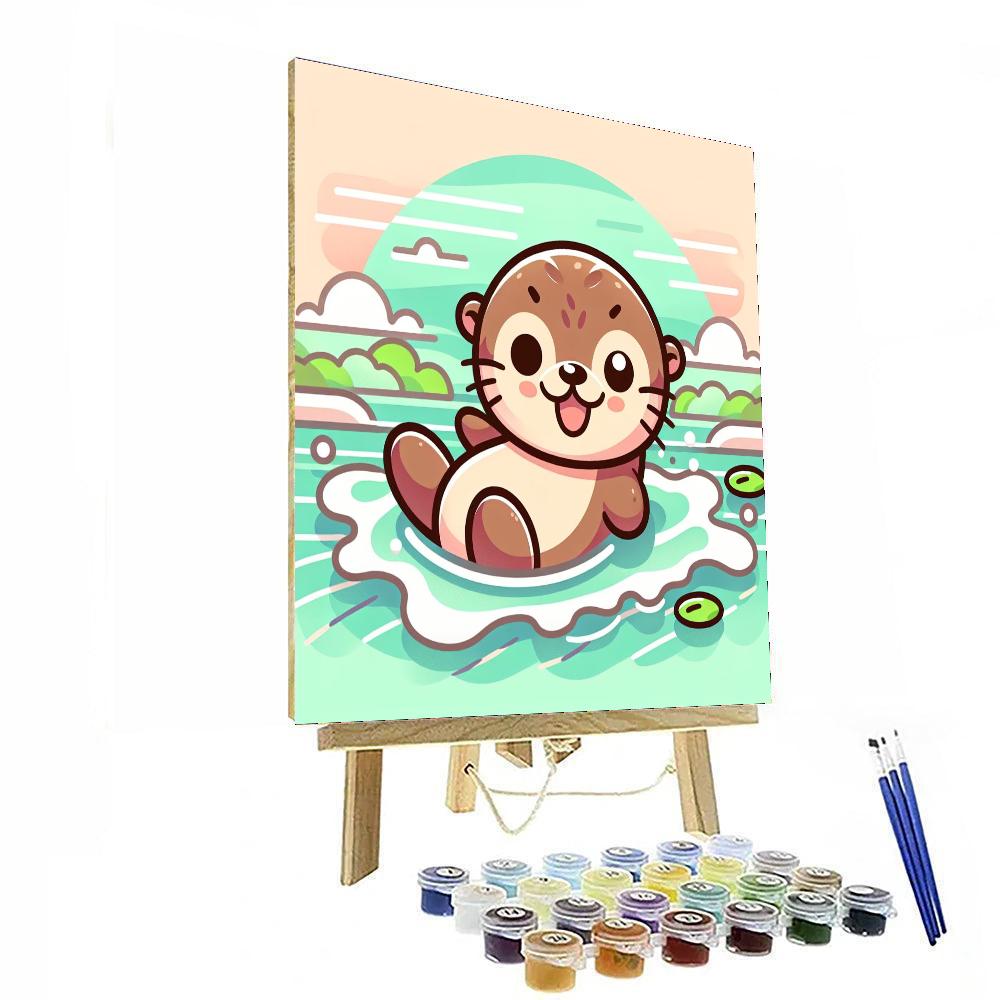 Happy Otter Paint By Numbers Art