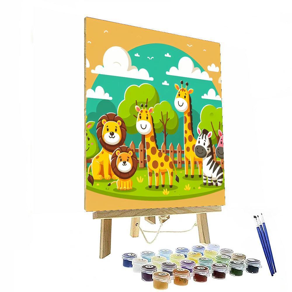 Lively Zoo Animals Paint By Numbers Kits