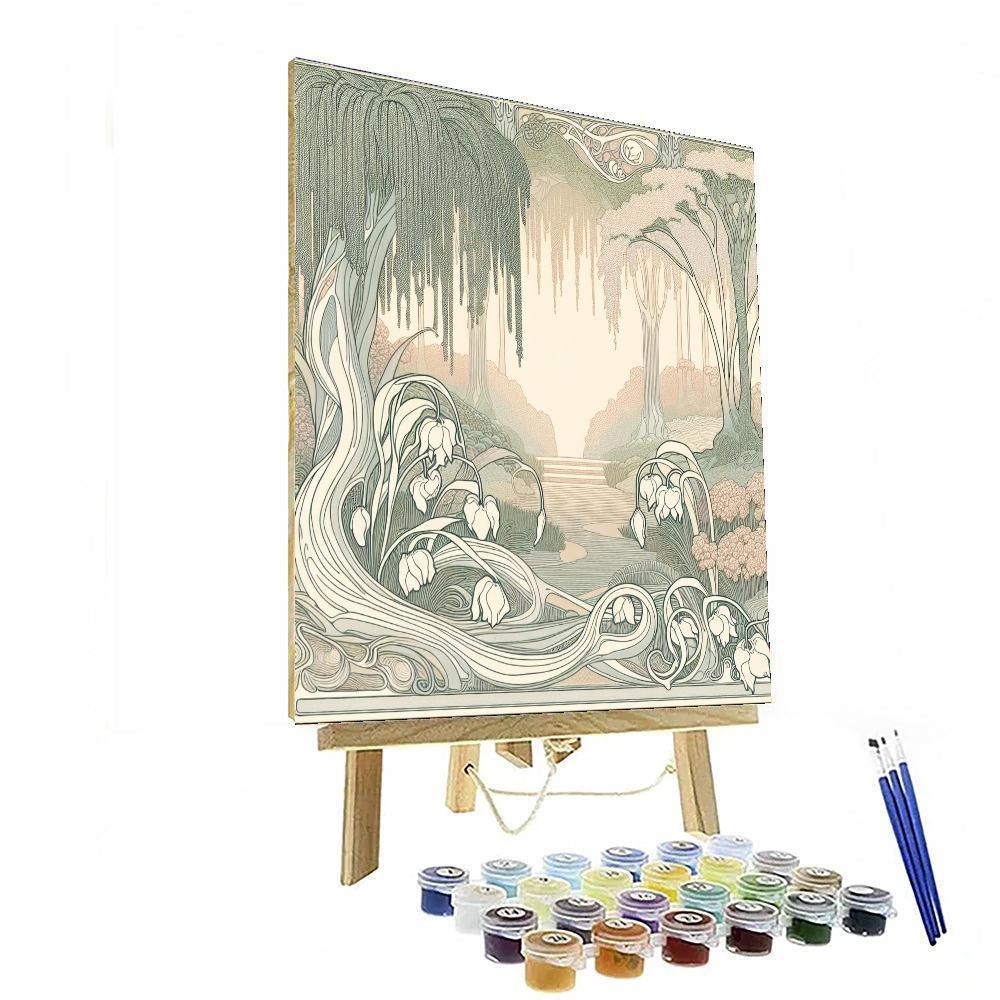 Art Nouveau Garden Painting Number Kit