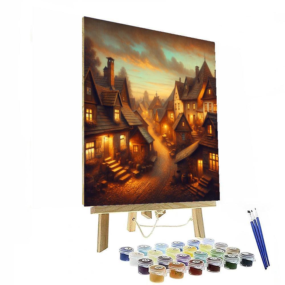 Charming Village Evening Paint By Numbers
