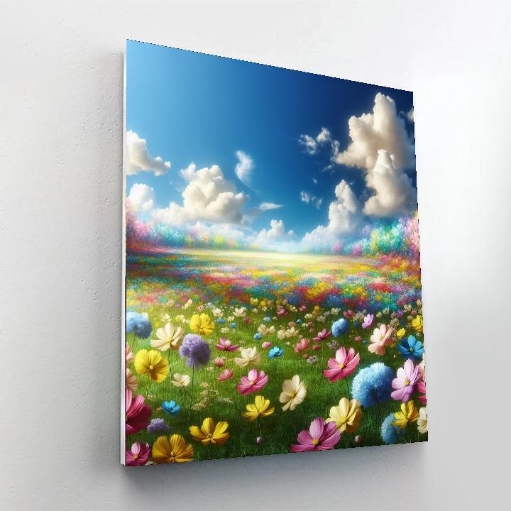 Sunny Flower Field Number Painting