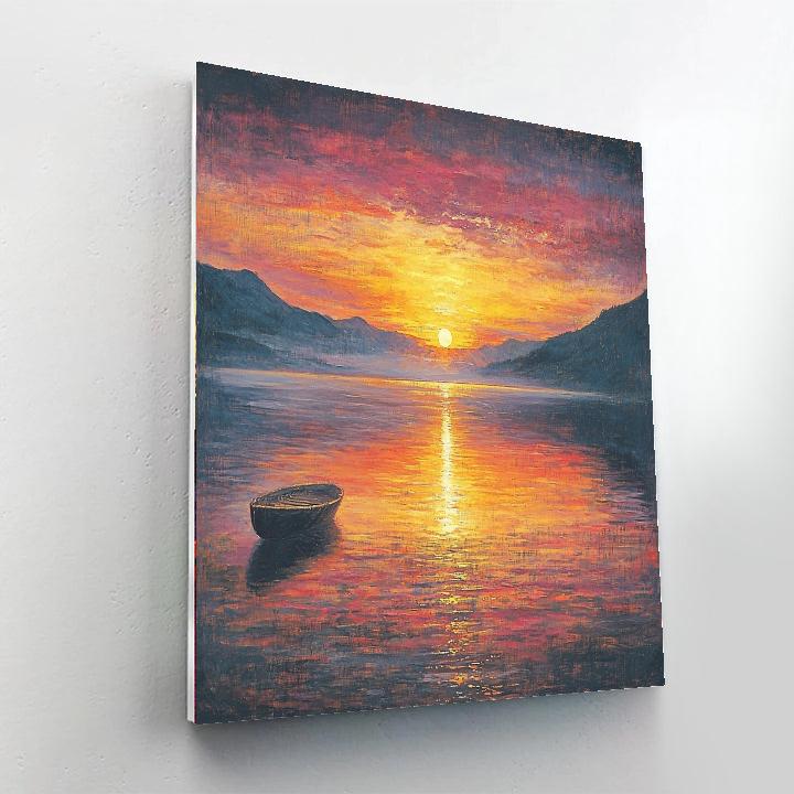 J.M.W. Turner Inspired Glowing Sunset Reflections  Paint By Numbers