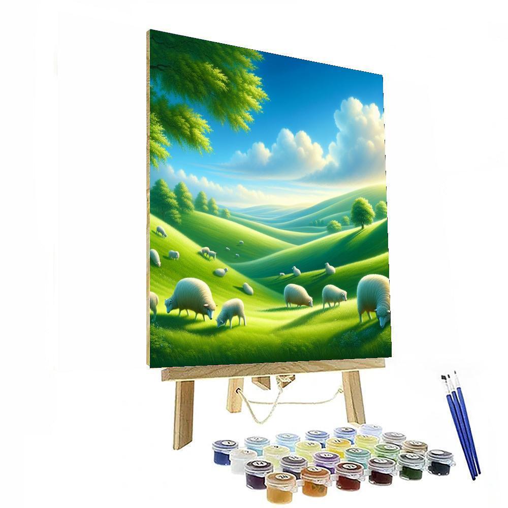 Serene Pastoral Landscape Painting By Numbers Kit