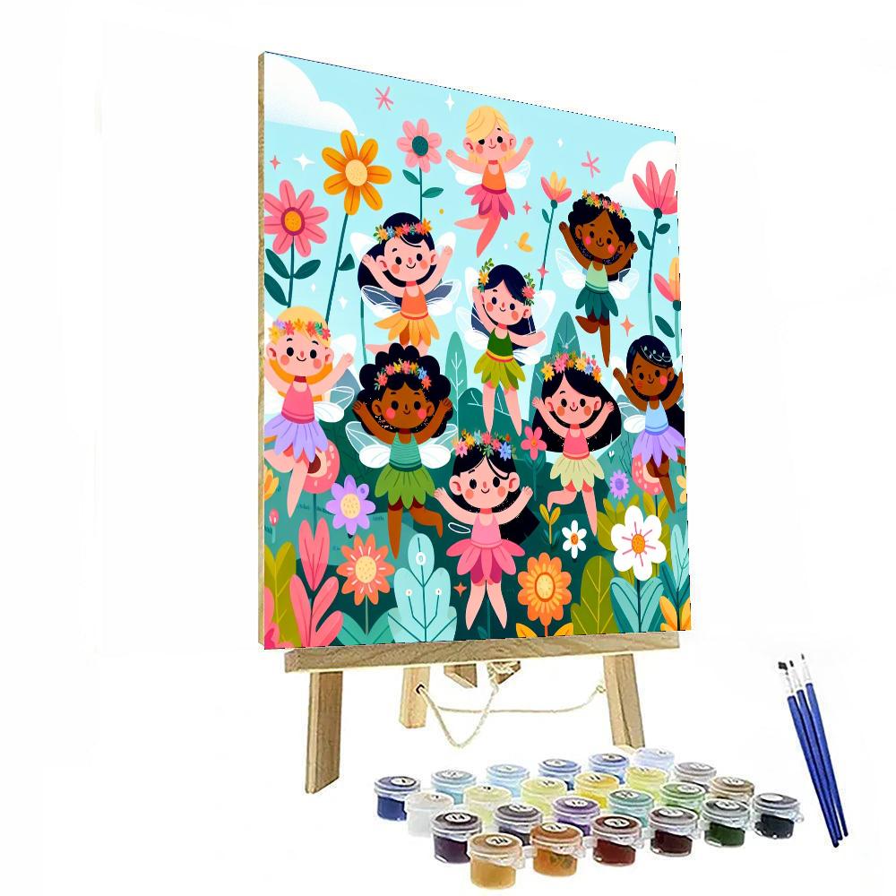 Frolicking Fairies In The Garden Paint By Numbers Art