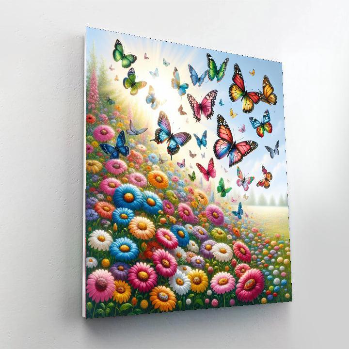 Dancing Butterflies In The Meadow Paint By Number