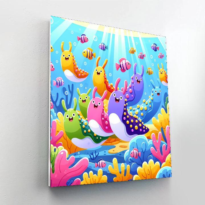 Silly Sea Slug Race Paint By Number