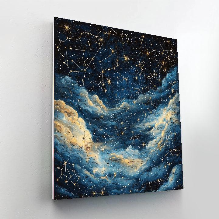 Leonardo Da Vinci Inspired Celestial Dance Of Color And Light  Paint By Numbers Art