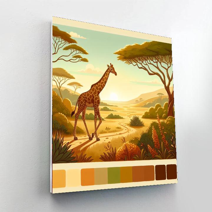 Giraffe's Tall Adventure Paint By Numbers