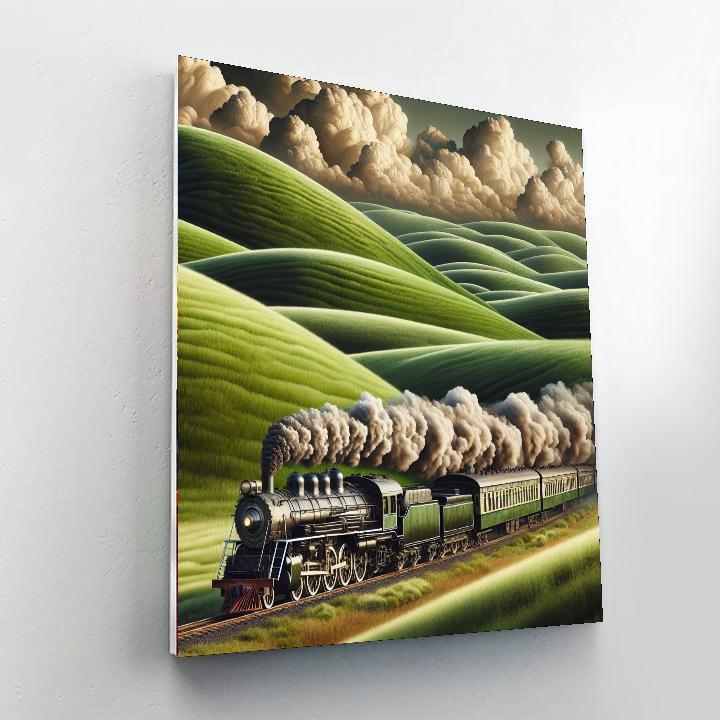 Vintage Train Excursion Number Painting