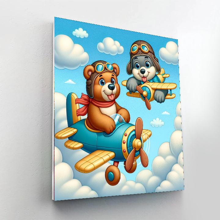 Adorable Aviators Numbered Painting Kits